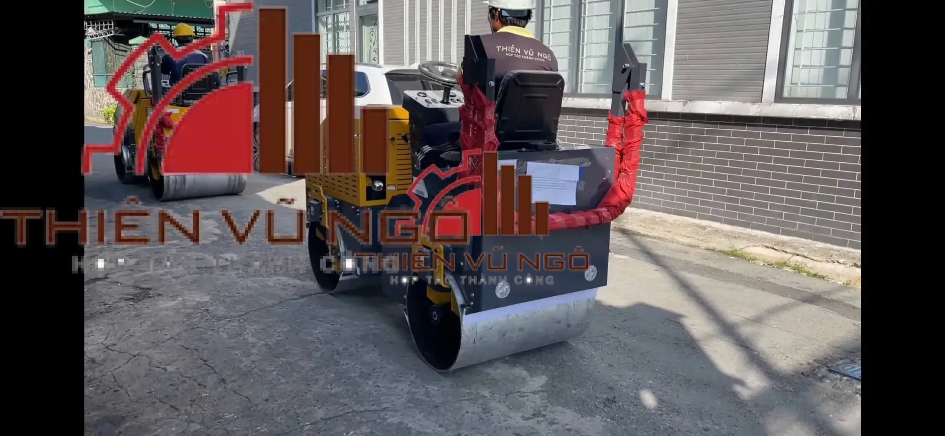 Xe lu rung 2 b&aacute;nh sắt 1500kg